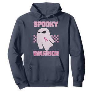 Breast Cancer Halloween Hoodie Ghost Wear Pink Ribbon Spooky Warrior TS10 Navy Print Your Wear