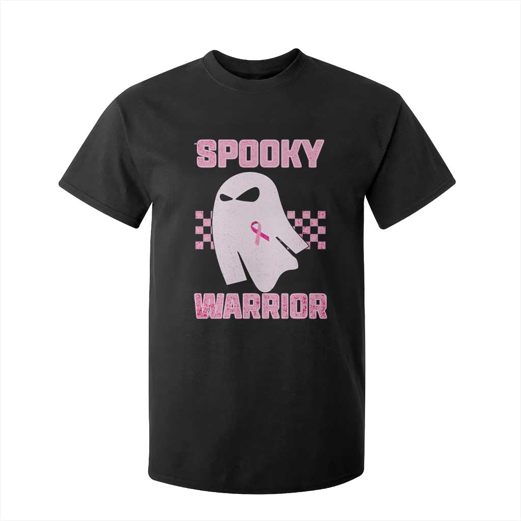Breast Cancer Halloween T Shirt For Kid Ghost Wear Pink Ribbon Spooky Warrior TS10 Black Print Your Wear