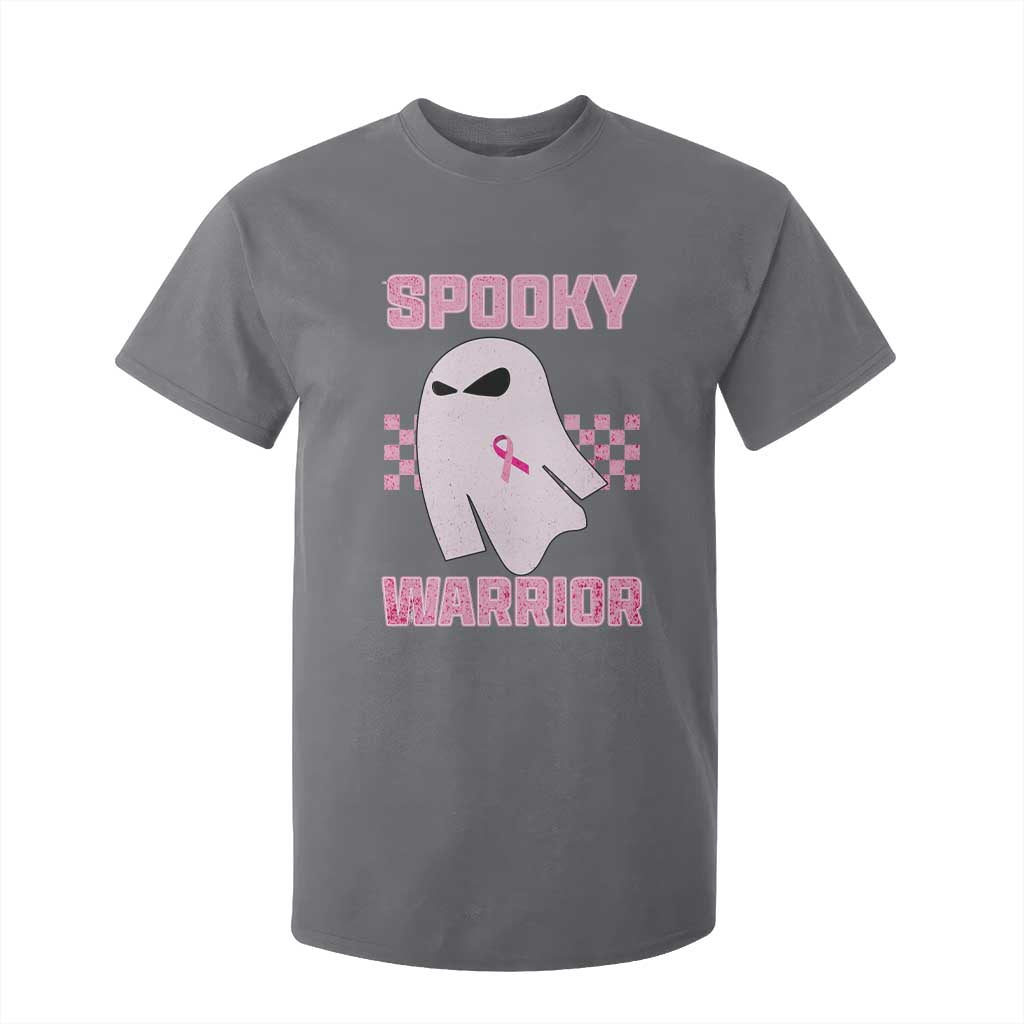 Breast Cancer Halloween T Shirt For Kid Ghost Wear Pink Ribbon Spooky Warrior TS10 Charcoal Print Your Wear