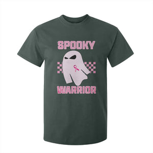 Breast Cancer Halloween T Shirt For Kid Ghost Wear Pink Ribbon Spooky Warrior TS10 Dark Forest Green Print Your Wear