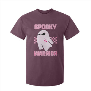 Breast Cancer Halloween T Shirt For Kid Ghost Wear Pink Ribbon Spooky Warrior TS10 Maroon Print Your Wear
