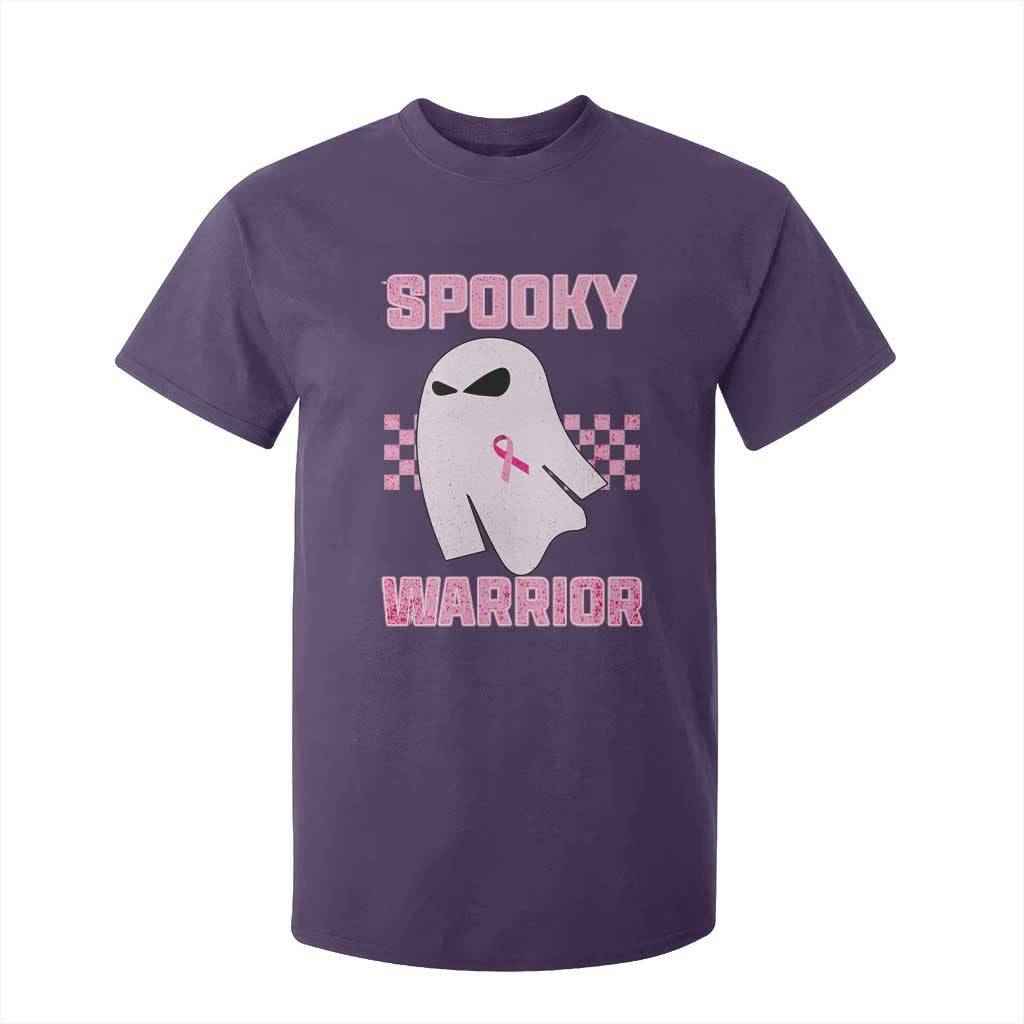 Breast Cancer Halloween T Shirt For Kid Ghost Wear Pink Ribbon Spooky Warrior TS10 Purple Print Your Wear