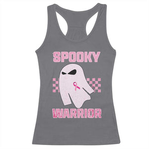 Breast Cancer Halloween Racerback Tank Top Ghost Wear Pink Ribbon Spooky Warrior - Print Your Wear
