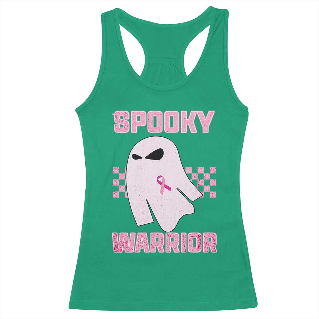 Breast Cancer Halloween Racerback Tank Top Ghost Wear Pink Ribbon Spooky Warrior TS10 Irish Green Print Your Wear