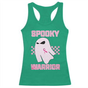 Breast Cancer Halloween Racerback Tank Top Ghost Wear Pink Ribbon Spooky Warrior - Print Your Wear