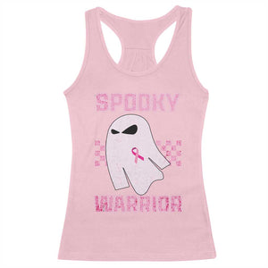 Breast Cancer Halloween Racerback Tank Top Ghost Wear Pink Ribbon Spooky Warrior - Print Your Wear