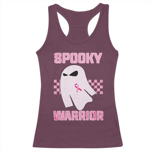 Breast Cancer Halloween Racerback Tank Top Ghost Wear Pink Ribbon Spooky Warrior - Print Your Wear