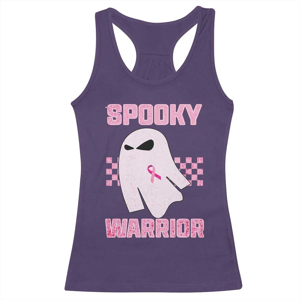 Breast Cancer Halloween Racerback Tank Top Ghost Wear Pink Ribbon Spooky Warrior TS10 Purple Print Your Wear