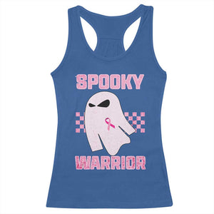 Breast Cancer Halloween Racerback Tank Top Ghost Wear Pink Ribbon Spooky Warrior TS10 Royal Blue Print Your Wear
