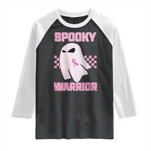 Breast Cancer Halloween Raglan Shirt Ghost Wear Pink Ribbon Spooky Warrior TS10 Black White Print Your Wear