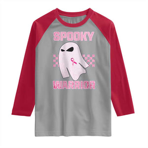 Breast Cancer Halloween Raglan Shirt Ghost Wear Pink Ribbon Spooky Warrior TS10 Sport Gray Red Print Your Wear