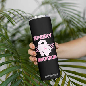 Breast Cancer Halloween Skinny Tumbler Ghost Wear Pink Ribbon Spooky Warrior TS10 Print Your Wear