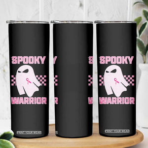 Breast Cancer Halloween Skinny Tumbler Ghost Wear Pink Ribbon Spooky Warrior TS10 Print Your Wear