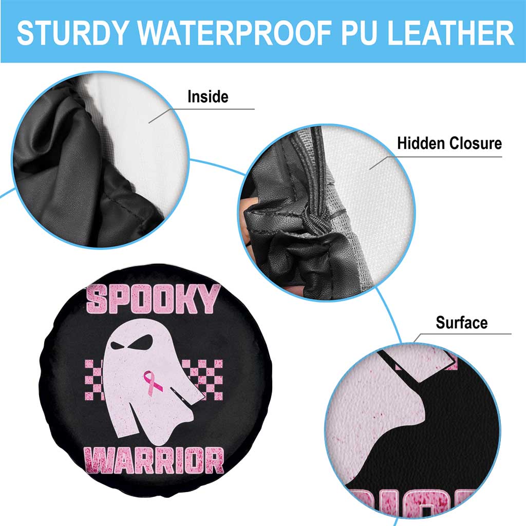 Breast Cancer Halloween Spare Tire Cover Ghost Wear Pink Ribbon Spooky Warrior TS10 Print Your Wear
