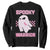 Breast Cancer Halloween Sweatshirt Ghost Wear Pink Ribbon Spooky Warrior - Print Your Wear