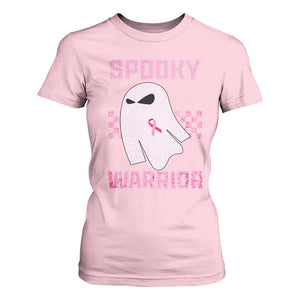 Breast Cancer Halloween T Shirt For Women Ghost Wear Pink Ribbon Spooky Warrior TS10 Light Pink Print Your Wear
