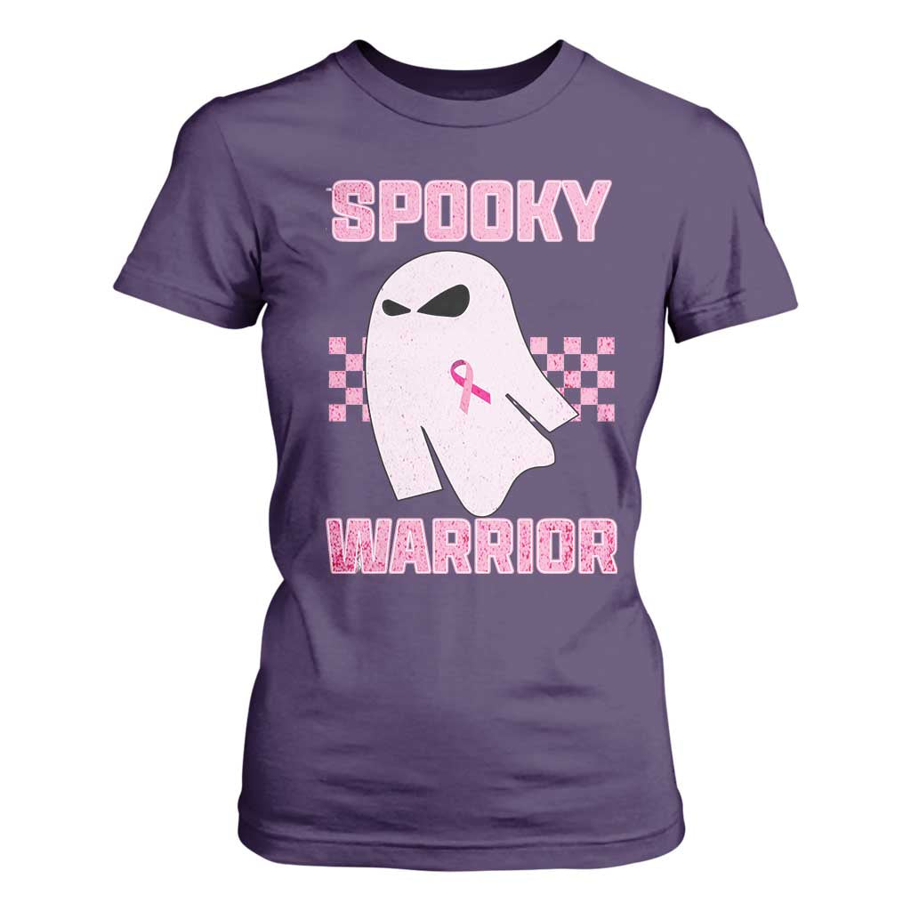 Breast Cancer Halloween T Shirt For Women Ghost Wear Pink Ribbon Spooky Warrior TS10 Purple Print Your Wear