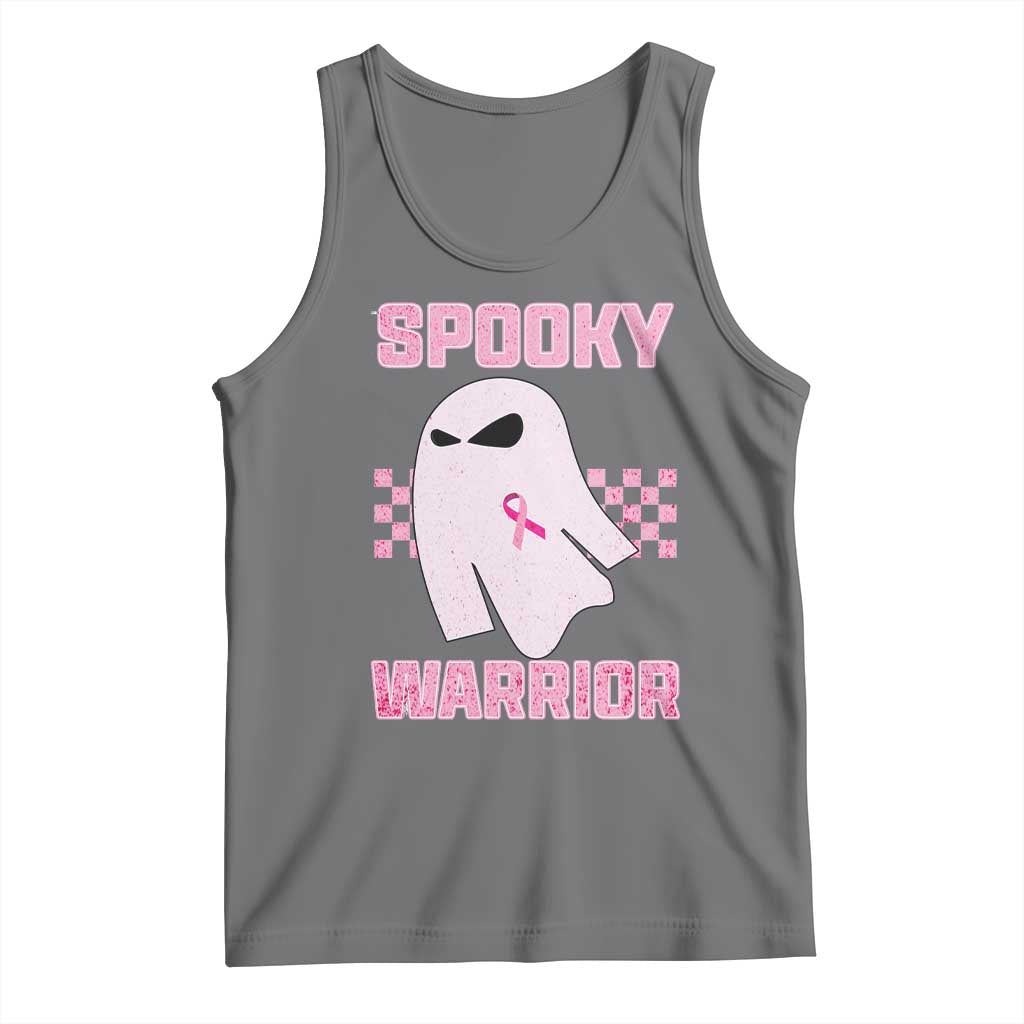 Breast Cancer Halloween Tank Top Ghost Wear Pink Ribbon Spooky Warrior TS10 Black Heather Print Your Wear