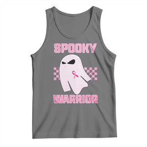 Breast Cancer Halloween Tank Top Ghost Wear Pink Ribbon Spooky Warrior TS10 Black Heather Print Your Wear