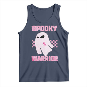 Breast Cancer Halloween Tank Top Ghost Wear Pink Ribbon Spooky Warrior TS10 Navy Print Your Wear