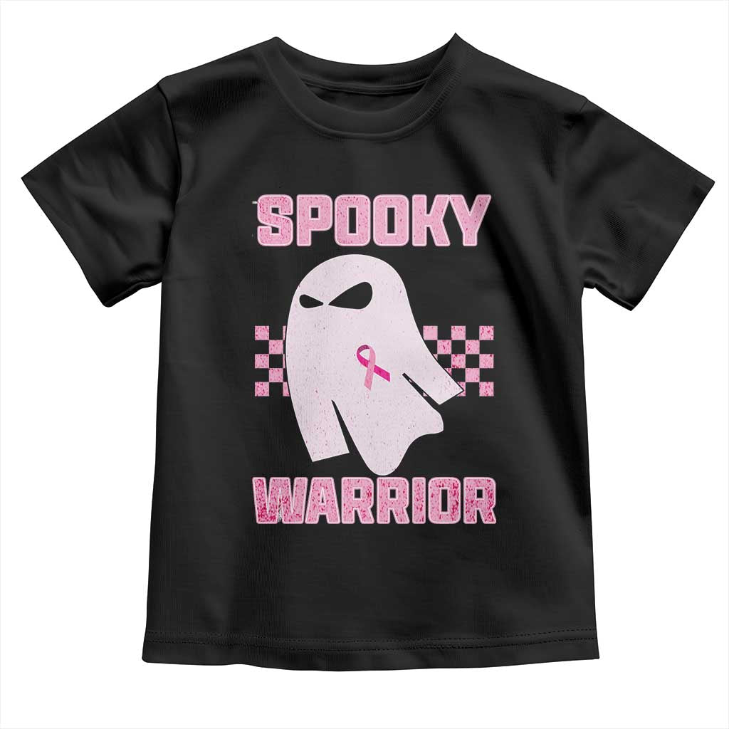 Breast Cancer Halloween Toddler T Shirt Ghost Wear Pink Ribbon Spooky Warrior TS10 Black Print Your Wear