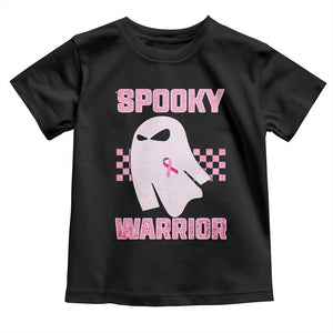 Breast Cancer Halloween Toddler T Shirt Ghost Wear Pink Ribbon Spooky Warrior TS10 Black Print Your Wear