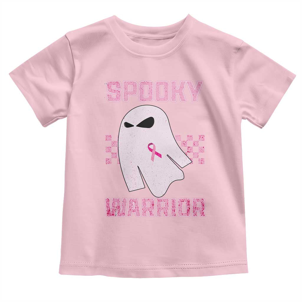 Breast Cancer Halloween Toddler T Shirt Ghost Wear Pink Ribbon Spooky Warrior TS10 Light Pink Print Your Wear
