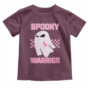 Breast Cancer Halloween Toddler T Shirt Ghost Wear Pink Ribbon Spooky Warrior TS10 Maroon Print Your Wear