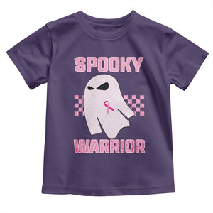 Breast Cancer Halloween Toddler T Shirt Ghost Wear Pink Ribbon Spooky Warrior TS10 Purple Print Your Wear