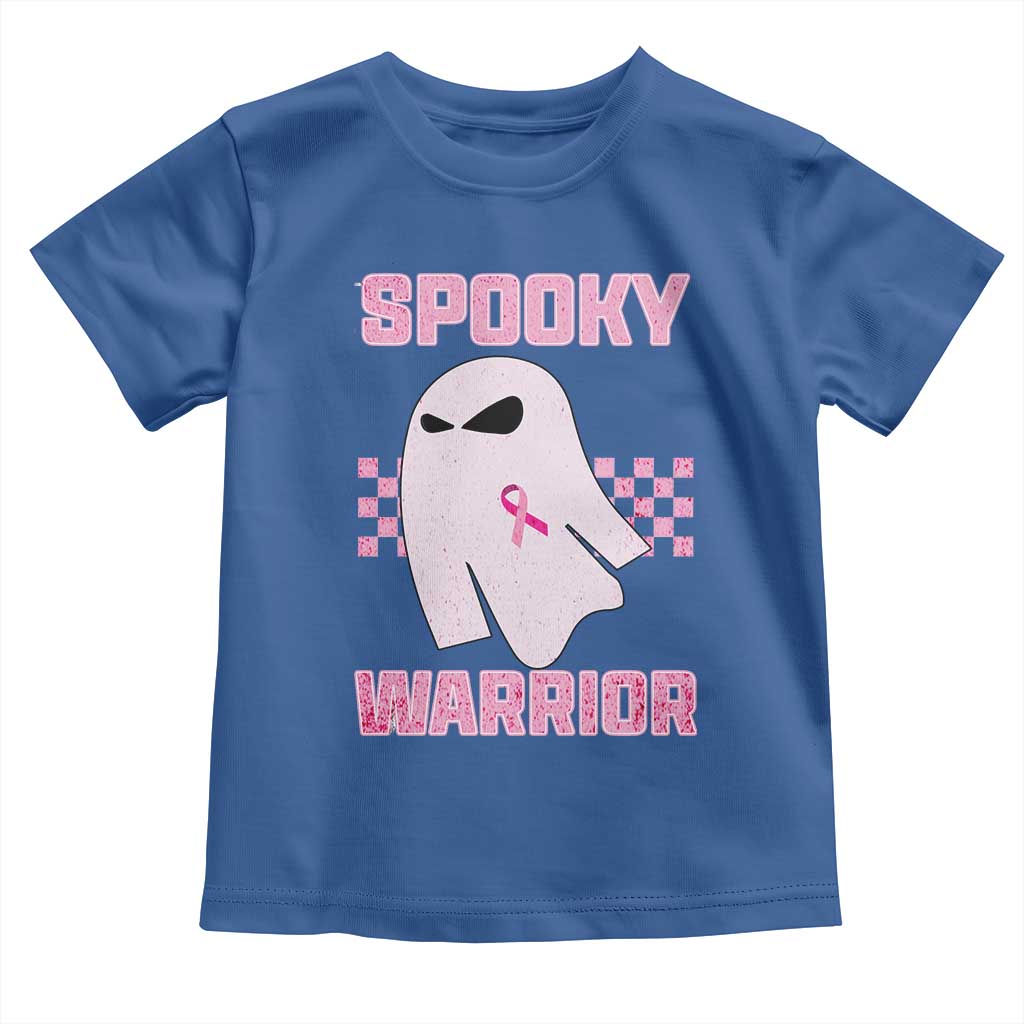 Breast Cancer Halloween Toddler T Shirt Ghost Wear Pink Ribbon Spooky Warrior TS10 Royal Blue Print Your Wear