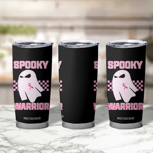 Breast Cancer Halloween Tumbler Cup Ghost Wear Pink Ribbon Spooky Warrior - Print Your Wear