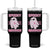 Breast Cancer Halloween Tumbler With Handle Ghost Wear Pink Ribbon Spooky Warrior TS10 One Size: 40 oz Black Print Your Wear