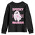 Breast Cancer Halloween Youth Sweatshirt Ghost Wear Pink Ribbon Spooky Warrior TS10 Black Print Your Wear