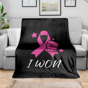 Pink Ribbon Throw Blanket I Won Breast Cancer Awareness TS10 Print Your Wear