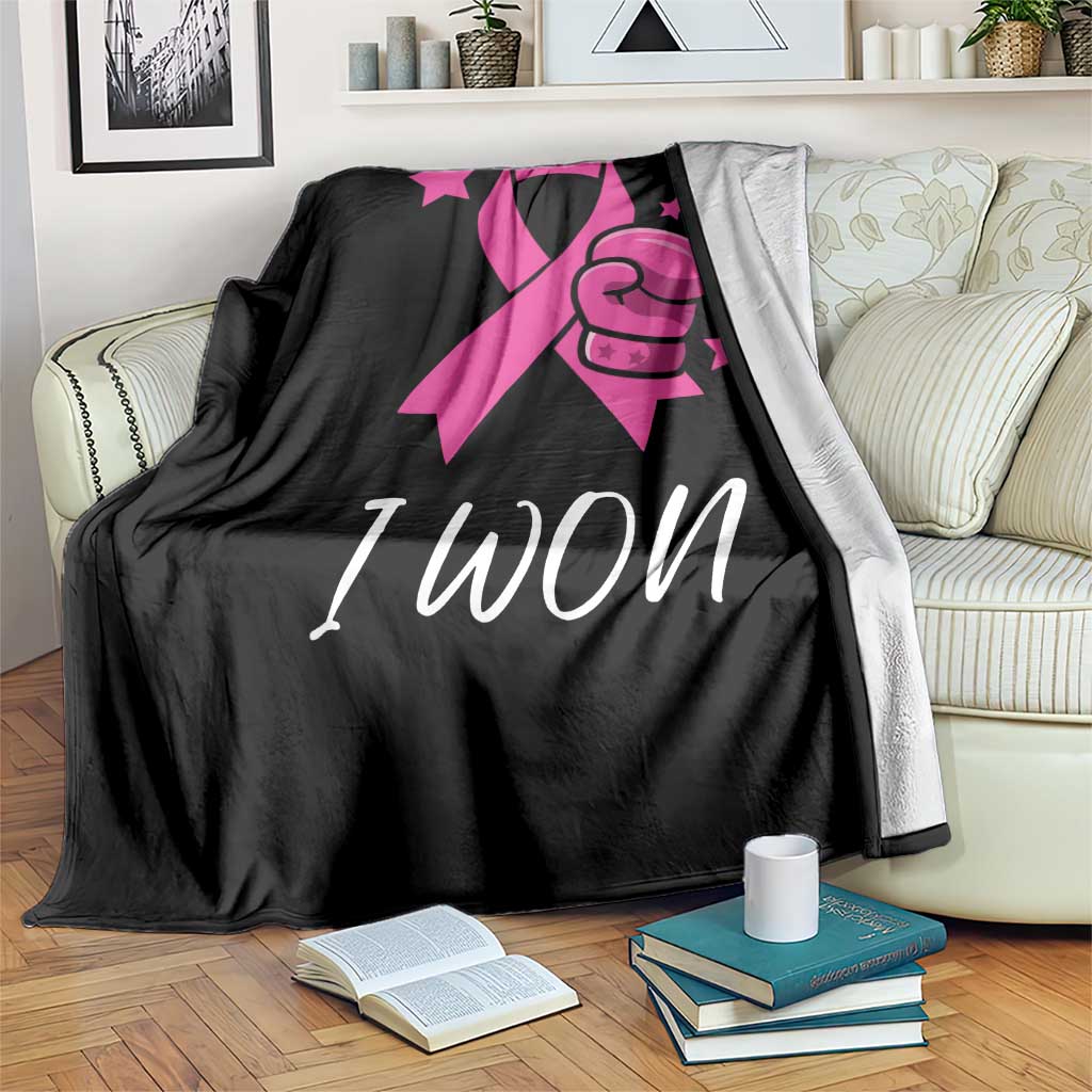 Pink Ribbon Throw Blanket I Won Breast Cancer Awareness TS10 Print Your Wear