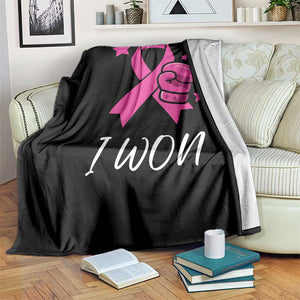 Pink Ribbon Throw Blanket I Won Breast Cancer Awareness TS10 Print Your Wear