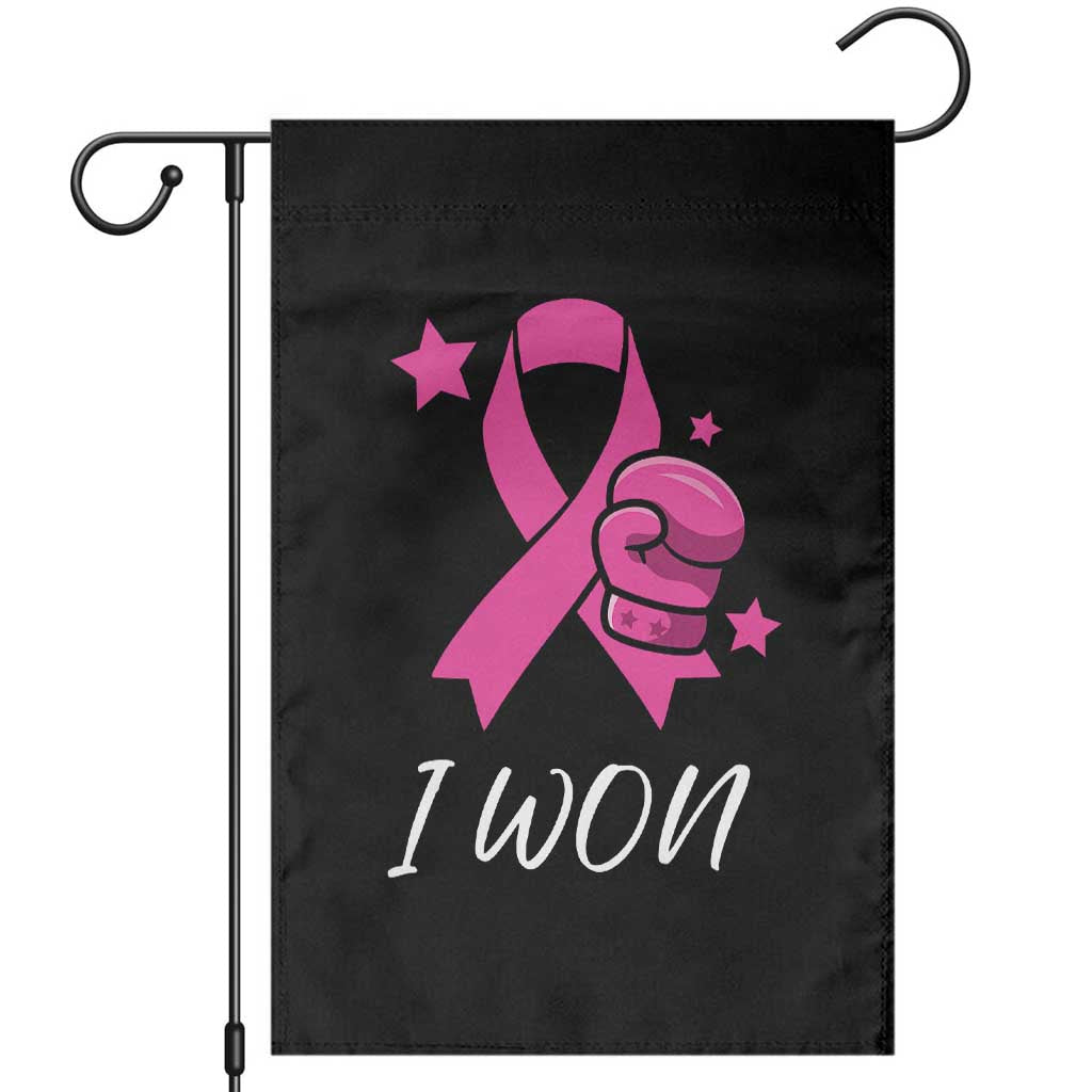 Pink Ribbon Garden Flag I Won Breast Cancer Awareness TS10 Black Print Your Wear