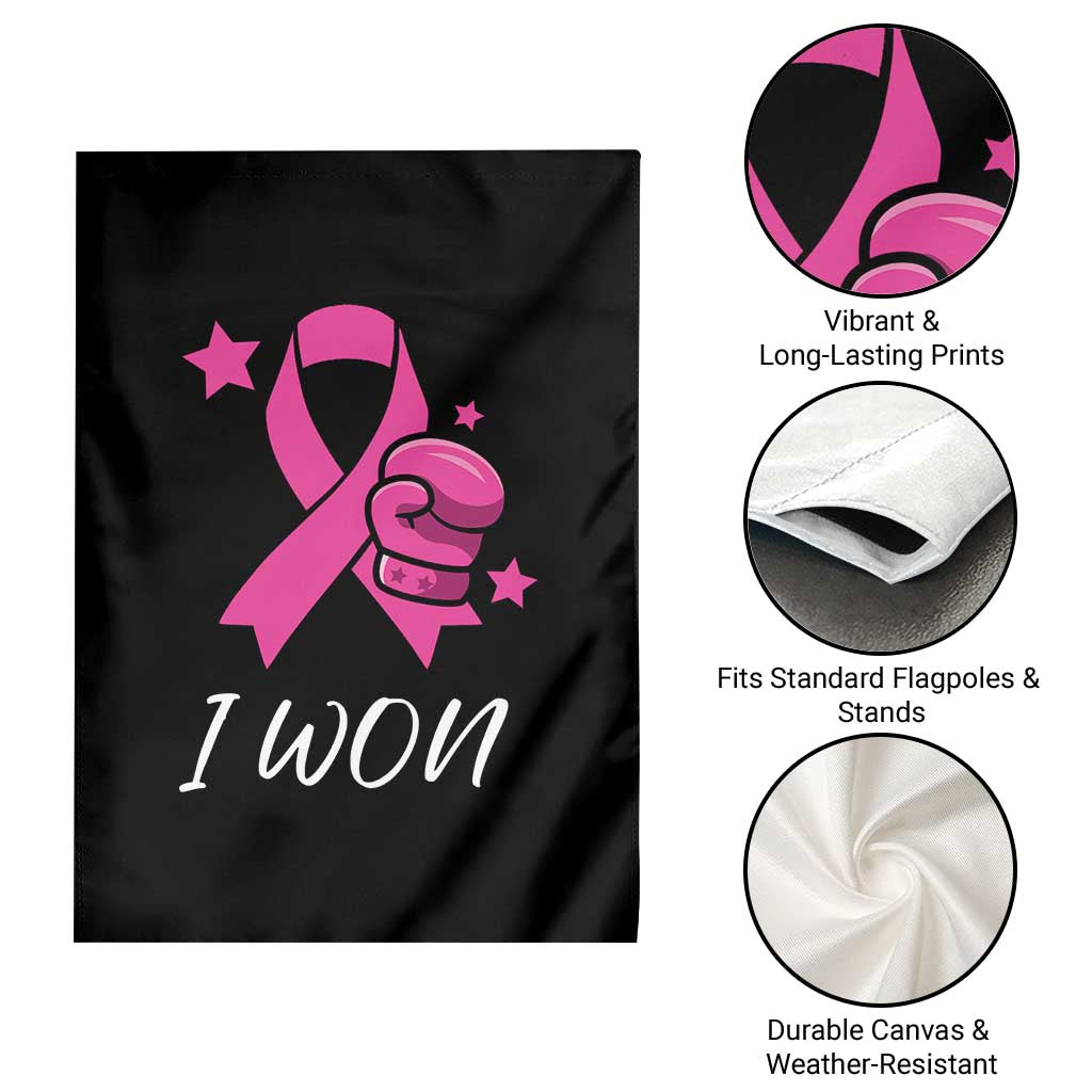 Pink Ribbon Garden Flag I Won Breast Cancer Awareness TS10 Print Your Wear