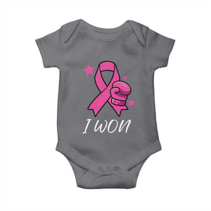 Pink Ribbon Baby Onesie I Won Breast Cancer Awareness TS10 Charcoal Print Your Wear