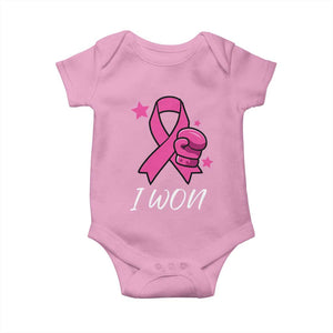 Pink Ribbon Baby Onesie I Won Breast Cancer Awareness TS10 Light Pink Print Your Wear