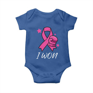 Pink Ribbon Baby Onesie I Won Breast Cancer Awareness TS10 Royal Blue Print Your Wear