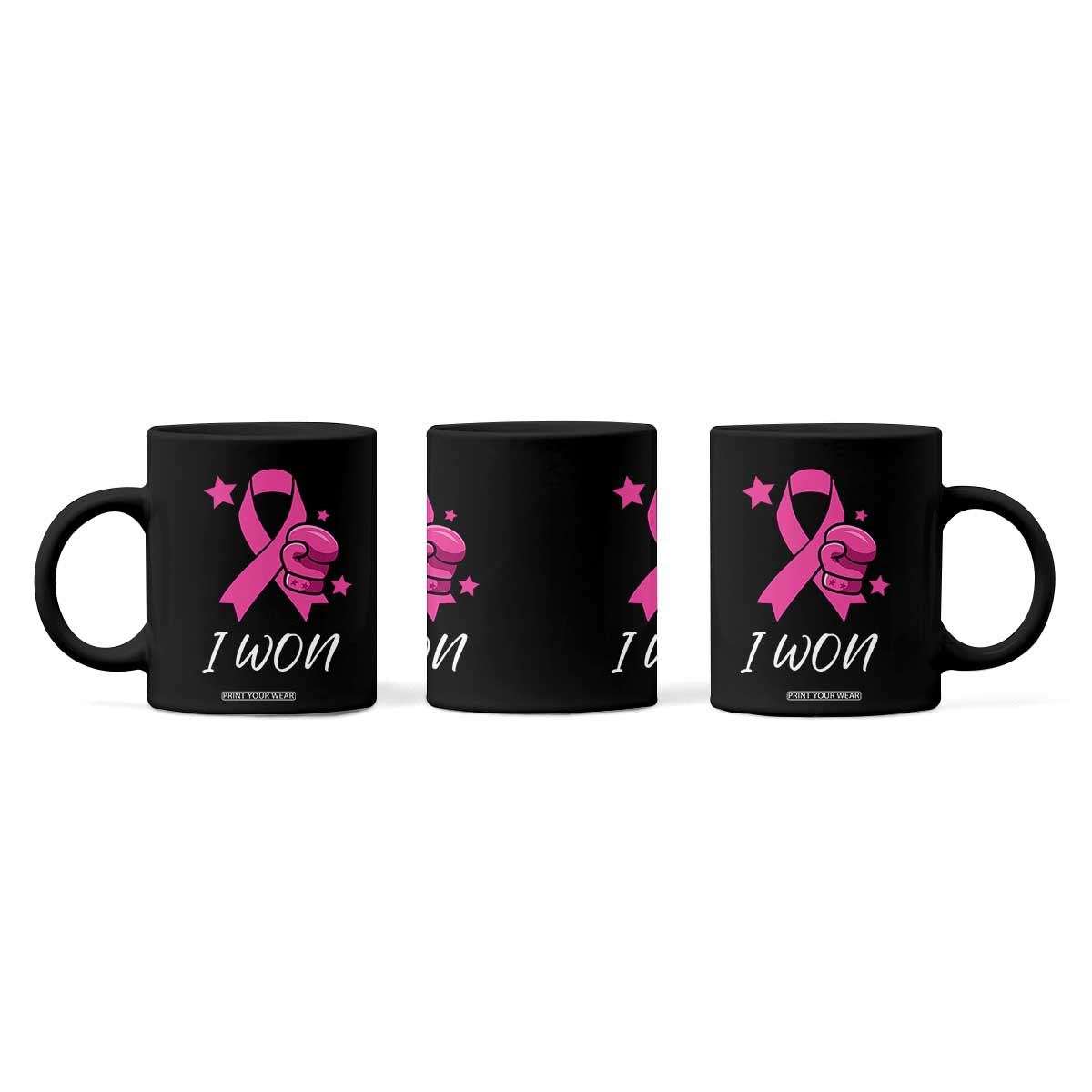 Pink Ribbon Coffee Mug I Won Breast Cancer Awareness TS10 Print Your Wear