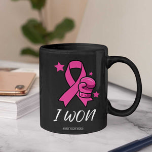 Pink Ribbon Coffee Mug I Won Breast Cancer Awareness TS10 Print Your Wear
