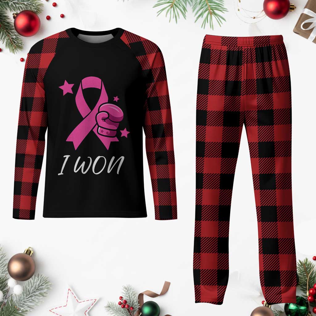 Pink Ribbon Plaid Pajama Set I Won Breast Cancer Awareness TS10 Buffalo Plaid Print Your Wear