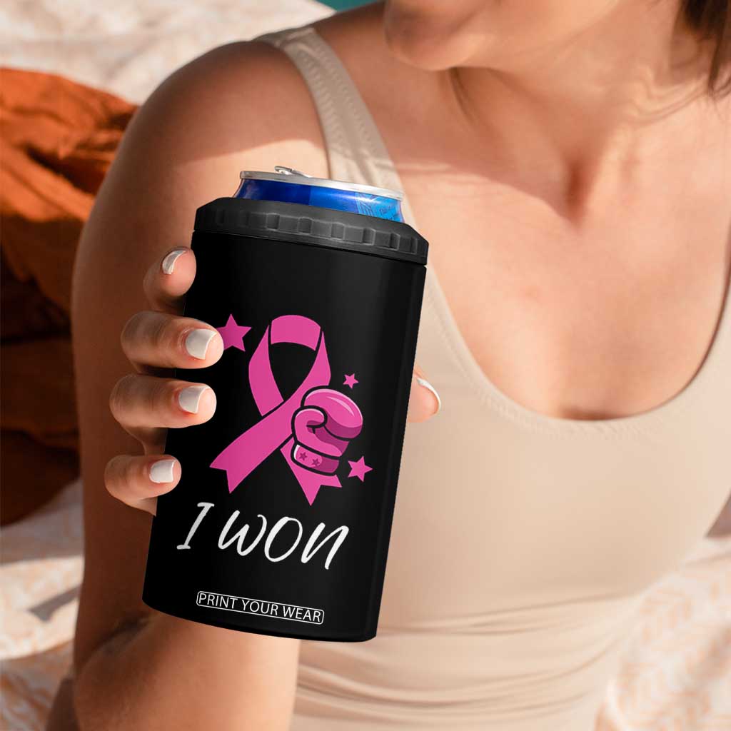 Pink Ribbon 4 in 1 Can Cooler Tumbler I Won Breast Cancer Awareness TS10 Print Your Wear