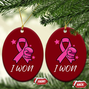 Pink Ribbon Ceramic Ornament I Won Breast Cancer Awareness TS10 Print Your Wear