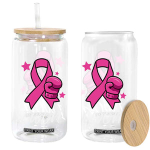 Pink Ribbon Glass Can I Won Breast Cancer Awareness TS10 Print Your Wear