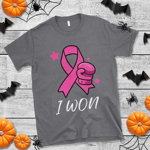 Pink Ribbon T Shirt I Won Breast Cancer Awareness TS10 Charcoal Print Your Wear