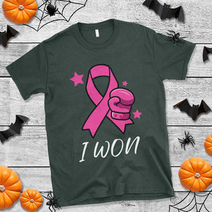 Pink Ribbon T Shirt I Won Breast Cancer Awareness TS10 Dark Forest Green Print Your Wear