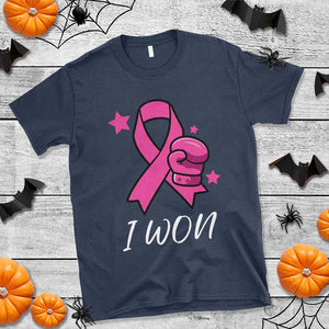 Pink Ribbon T Shirt I Won Breast Cancer Awareness TS10 Navy Print Your Wear